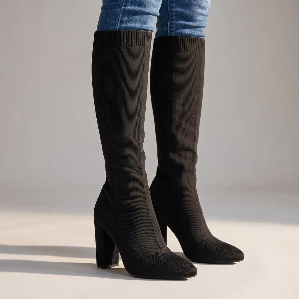 Chloe Knee High Boots - Color:Black;Size:35