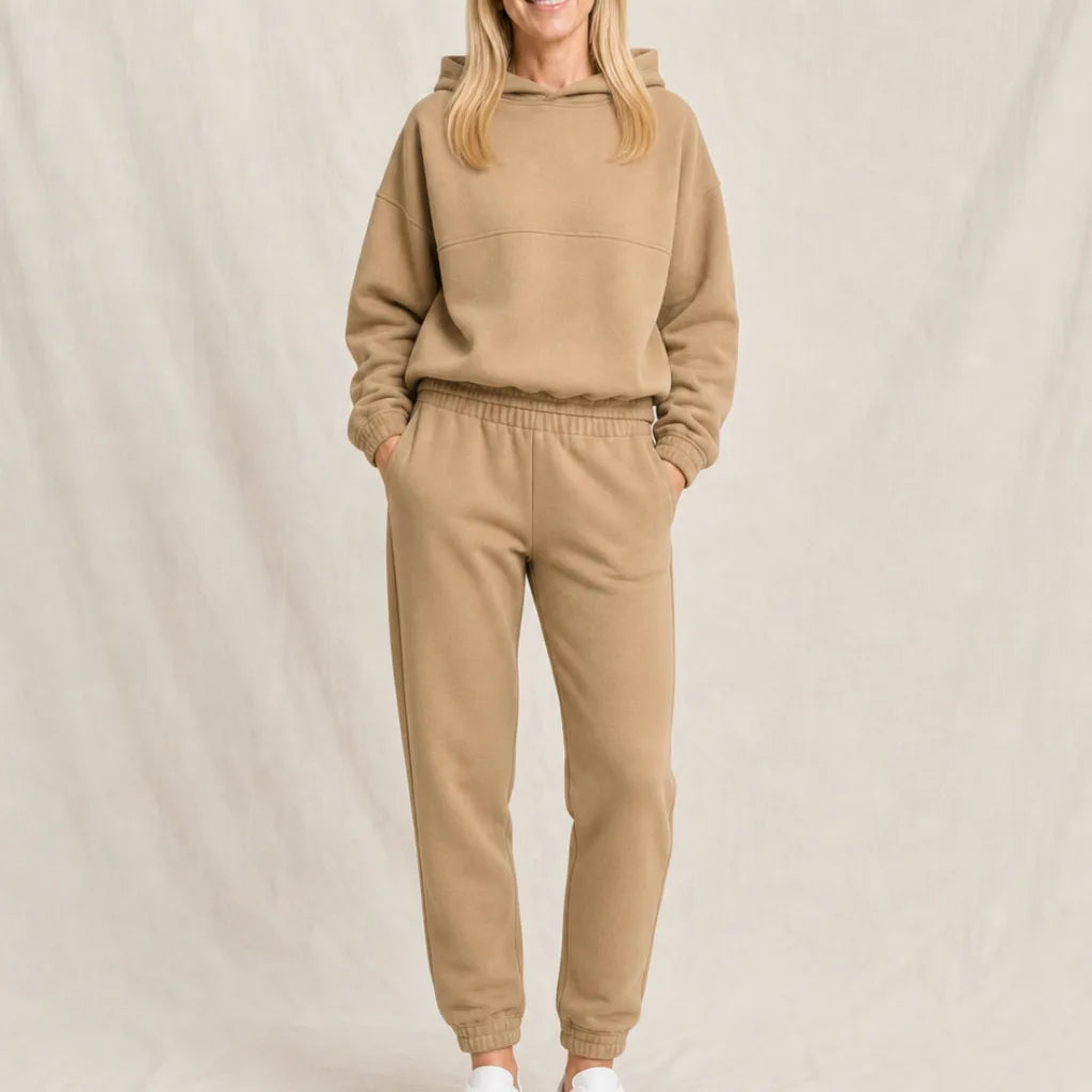 Chloe Womens Tracksuit - Color:Beige;Size:S