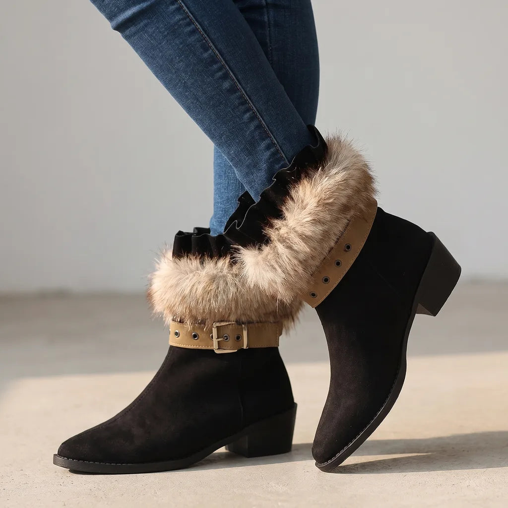 Ciara | Women's Orthopaedic Winter Ankle Boots - Color:Black;Size:36