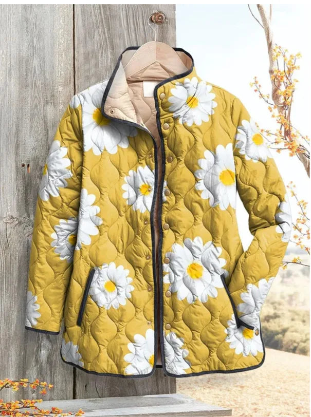 Claire | Women's Quilted Artistic Jacket - Size:XXS;Color:Yellow