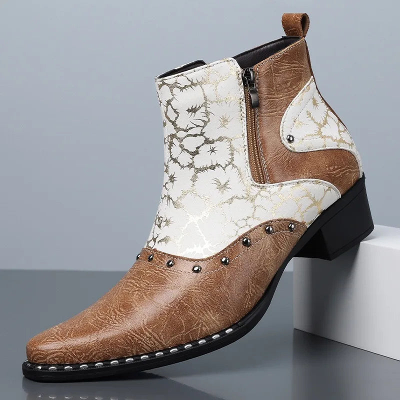 Clayton | Men's Chelsea Cowboy Boots - Color:Brown;Size:39