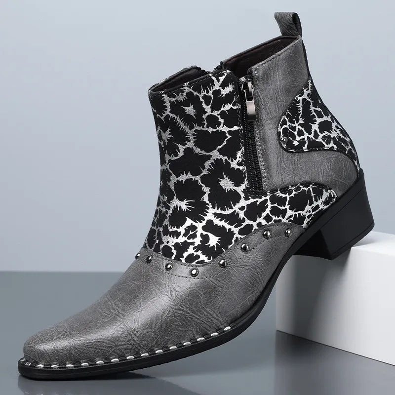 Clayton | Men's Chelsea Cowboy Boots - Color:Gray;Size:39