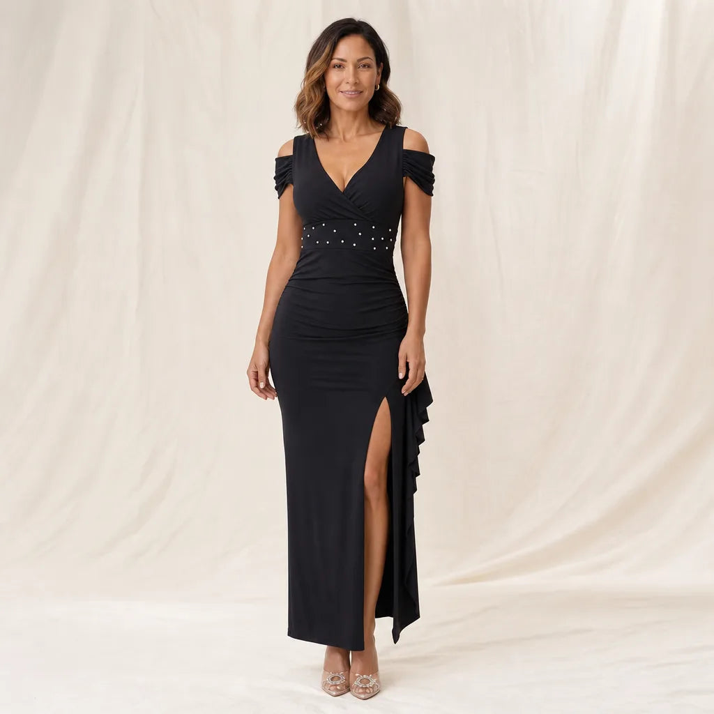 Clementine Maxi Dress - Color:Black;Size:XS