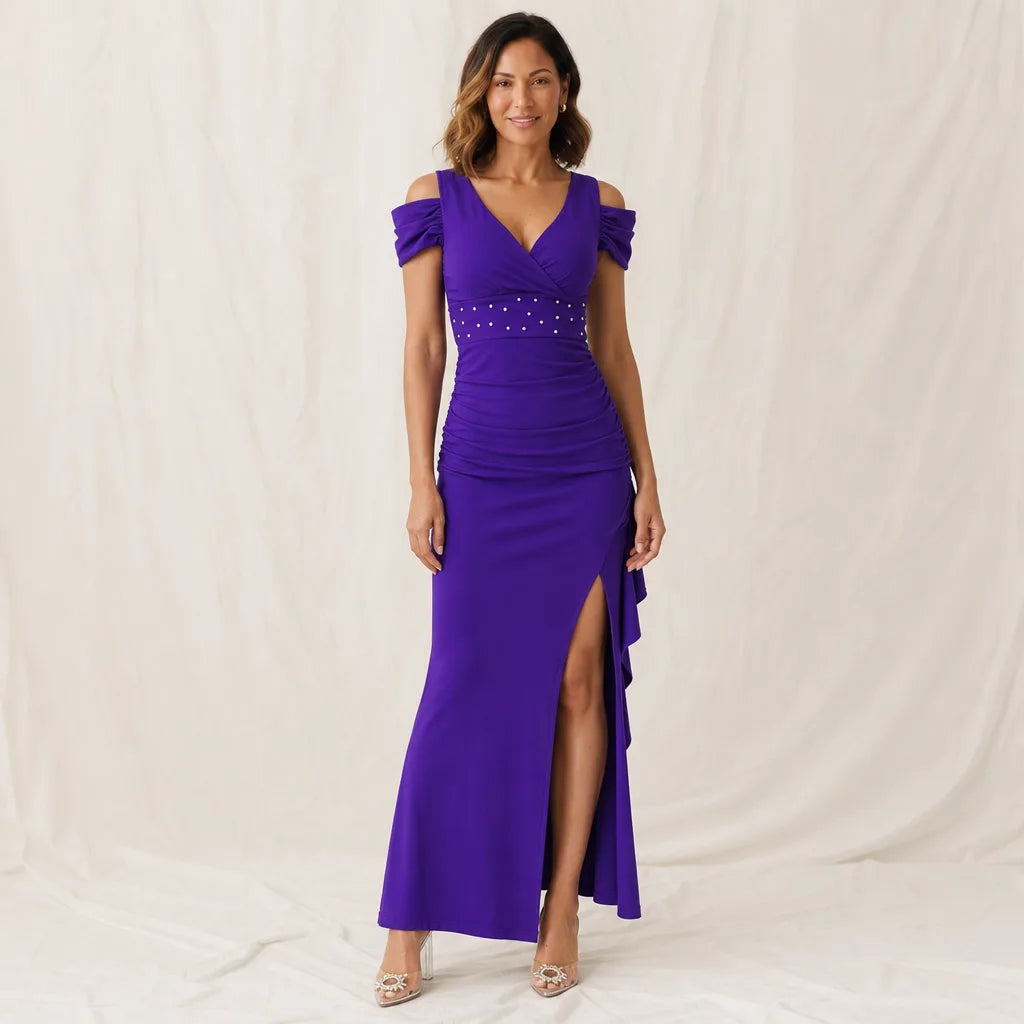 Clementine Maxi Dress - Color:Purple;Size:XS