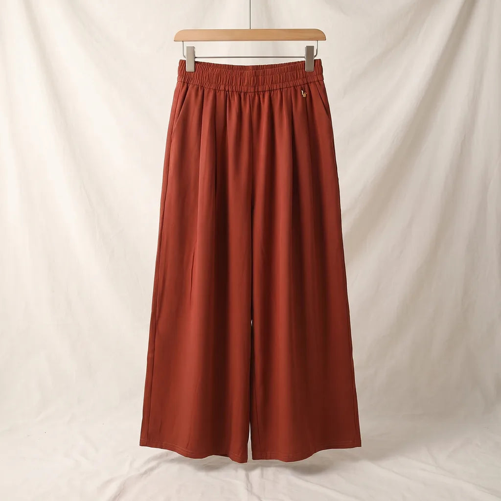 Cleo Wide Leg Trousers - Color:Red;Size:XL