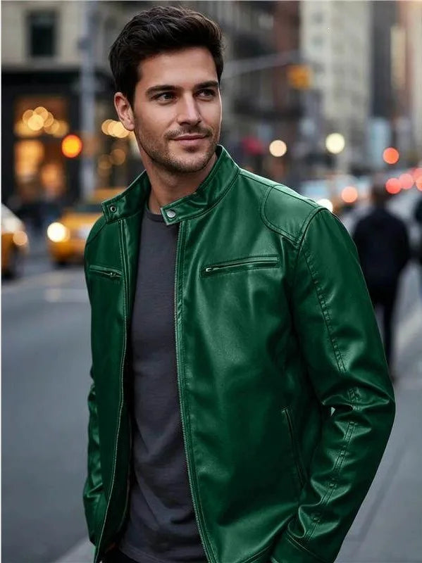 Colvin | Men's Stand Collar Jacket - Size:XS;Color:Green