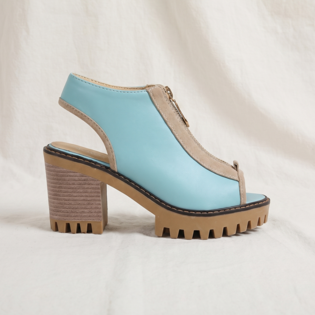 Larissa | Womens Zipper Block Heels