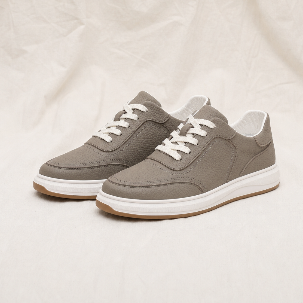 David | Mens Leather Low Top Trainers
