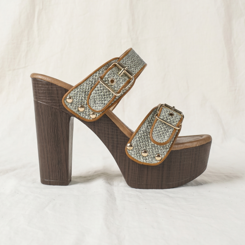 Vanessa | Womens Buckle Strap Block Heels