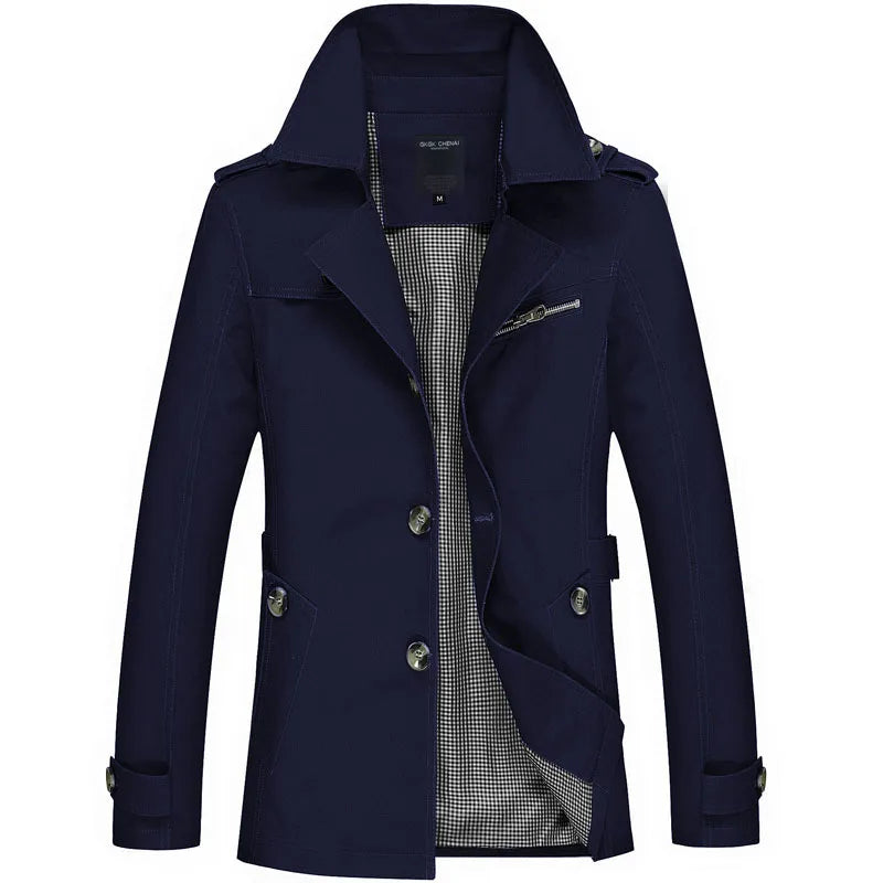 Covington | Men's Trench Coat - Color:Dark Blue;Size:S