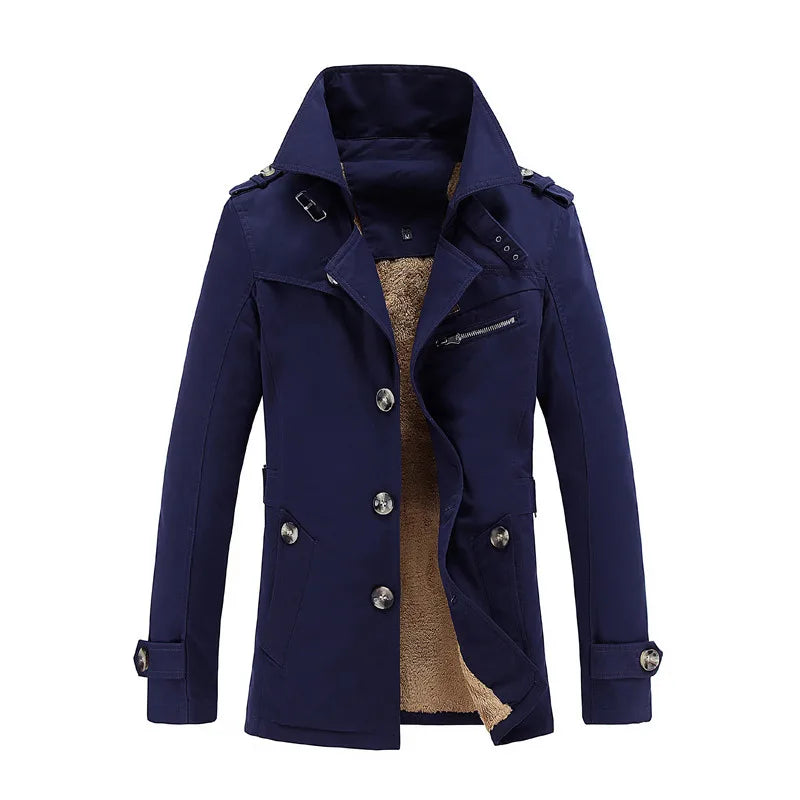 Covington | Men's Trench Coat - Color:Dark Blue Velvet;Size:S
