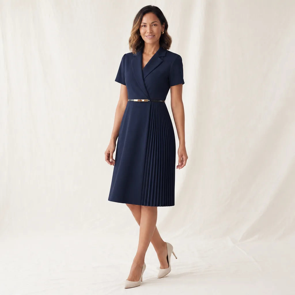 Women's Barron Belted Pleated Dress