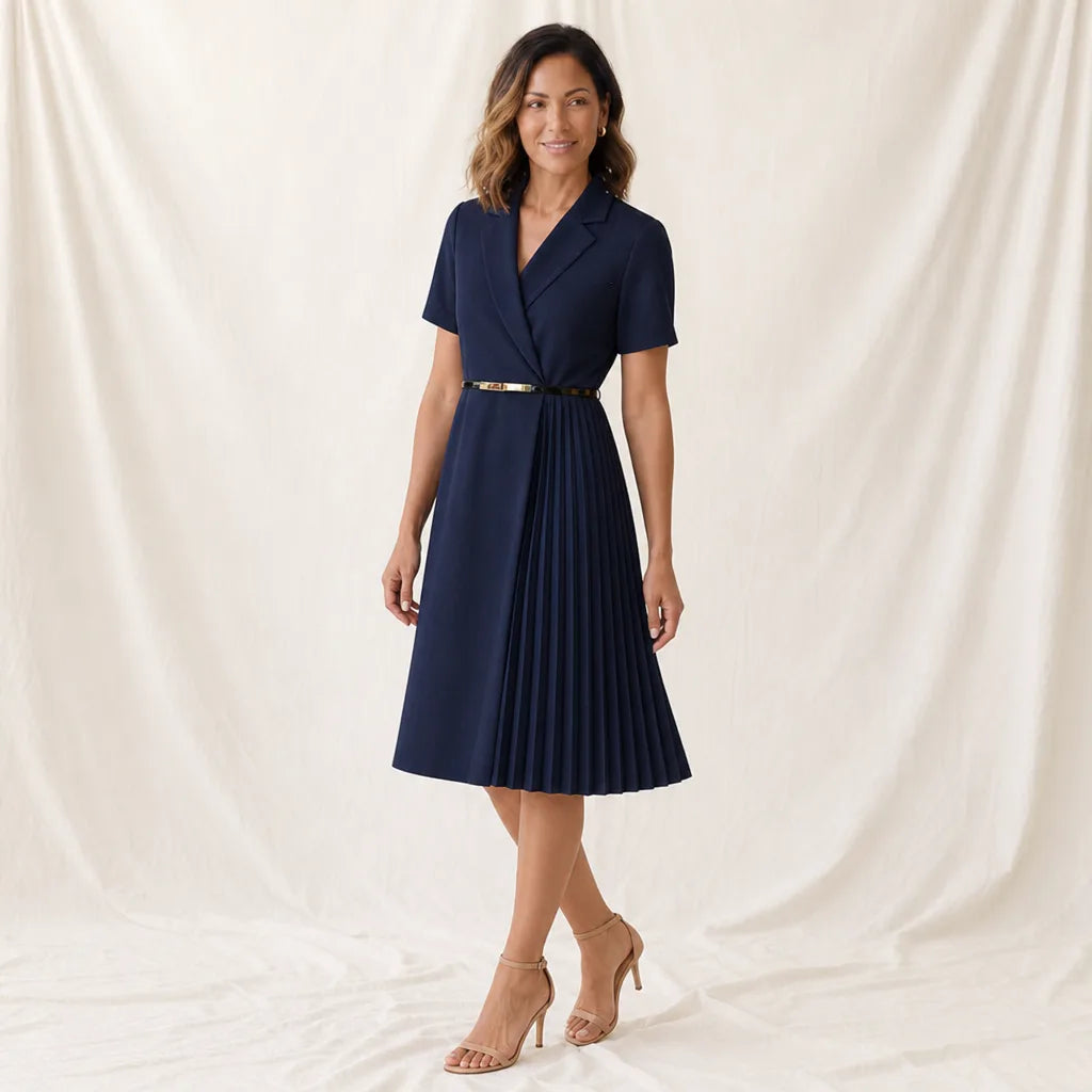 Women's Barron Belted Pleated Dress