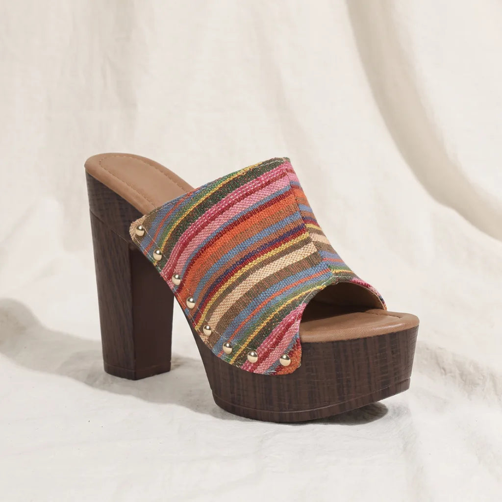 Women's Gatsby Striped Platform Mules