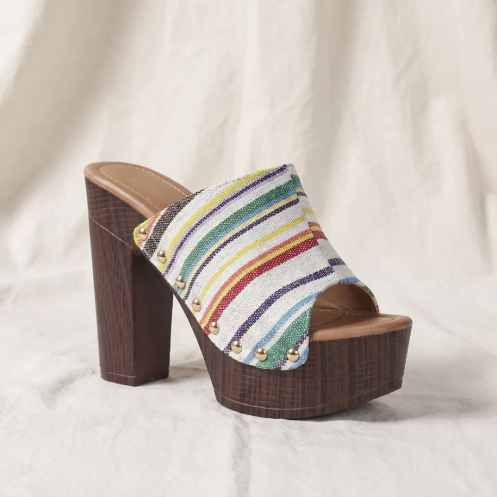Women's Gatsby Striped Platform Mules
