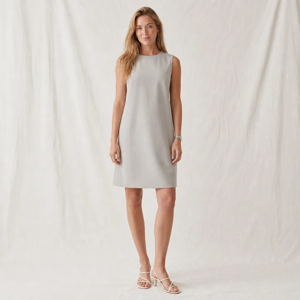 Darlie A-Line Dress - Color:Gray;Size:S