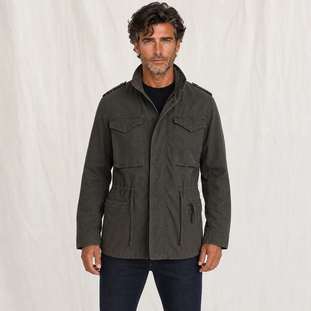 Men's Black Zachary Loose Utility Jacket