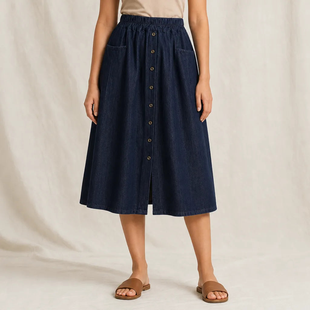 Women's Posy Denim Midi Skirt