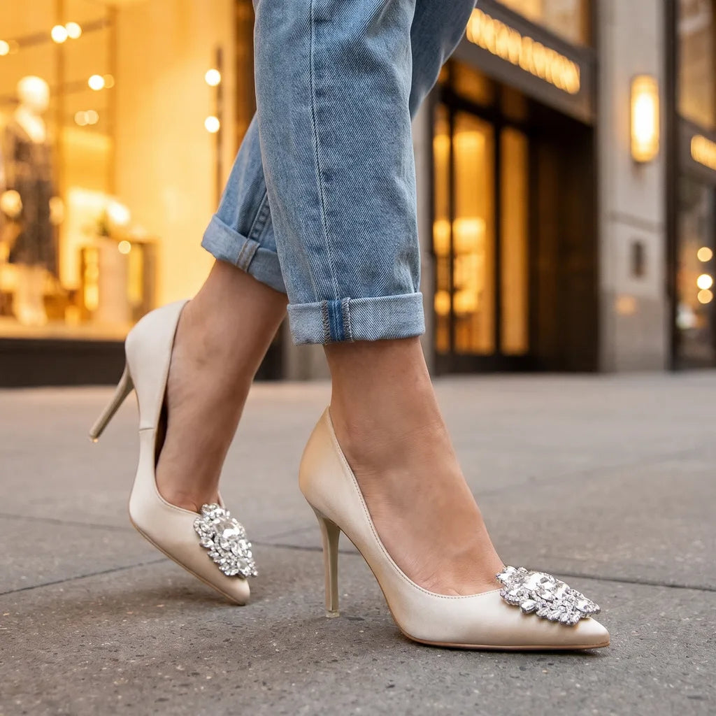 Women's Yellow Barton Rhinestone Pumps