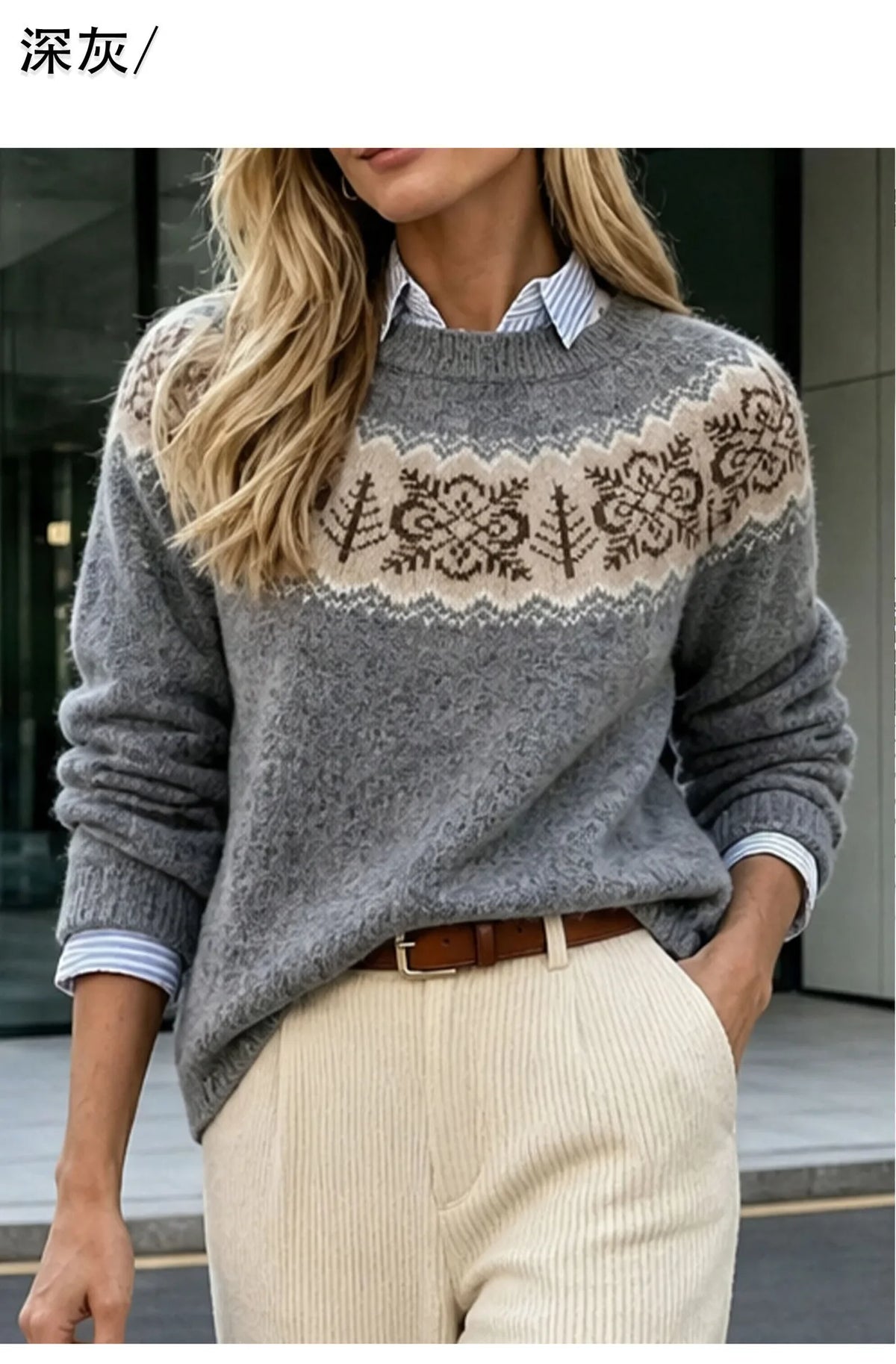 Delaney | Women's Knitted Jumper - Color:Dark Grey;Size:XS