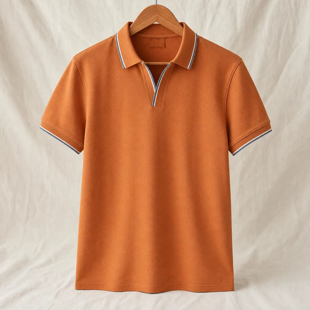 Denham Cotton Polo Shirt - Color:Brown Red;Size:S