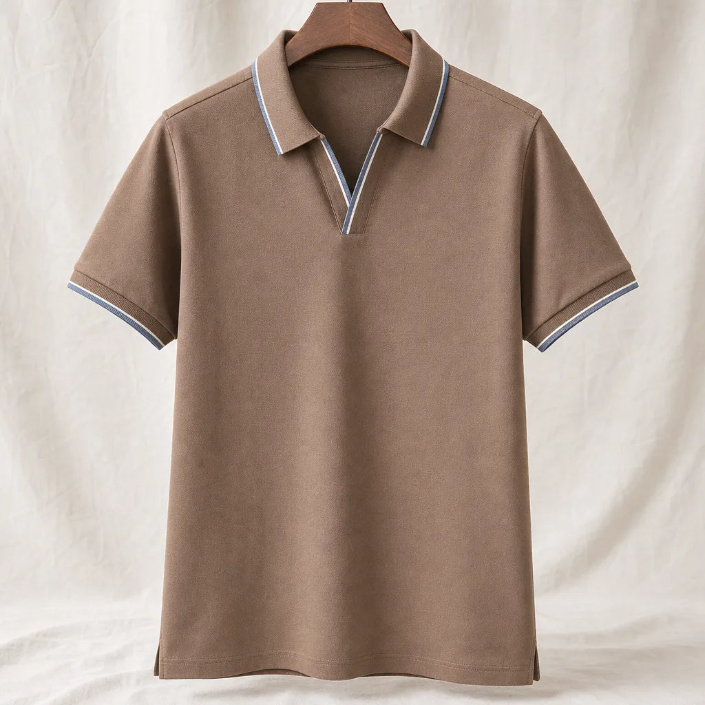 Denham Cotton Polo Shirt - Color:Coffee;Size:S