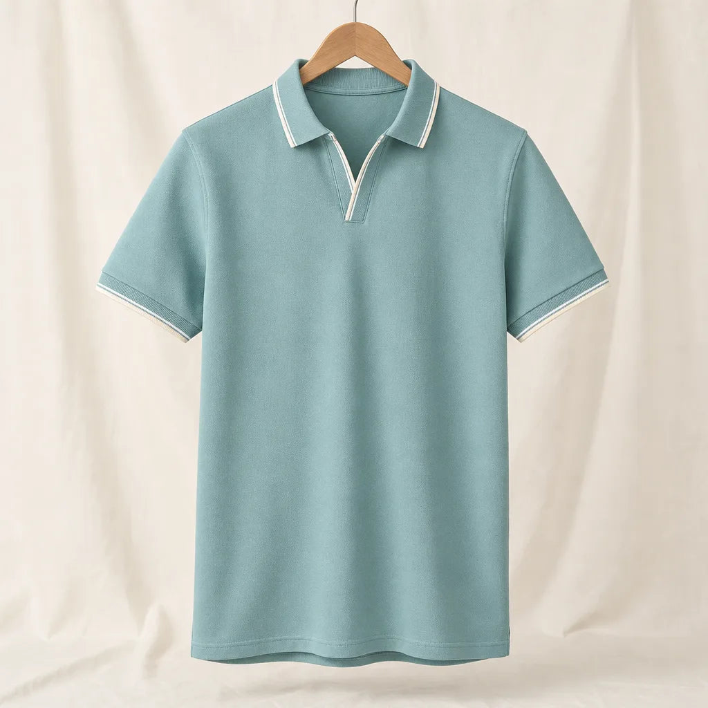 Denham Cotton Polo Shirt - Color:Teal;Size:S