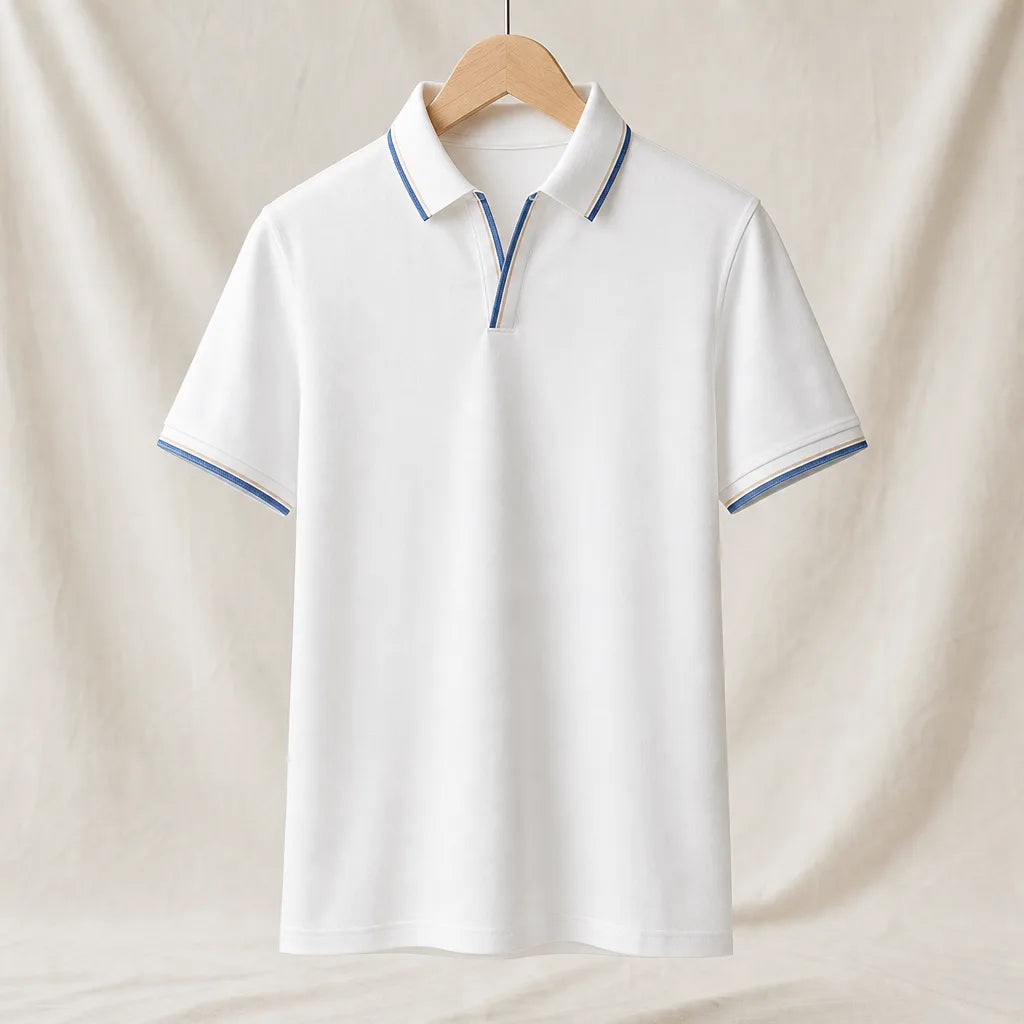 Denham Cotton Polo Shirt - Color:White;Size:S