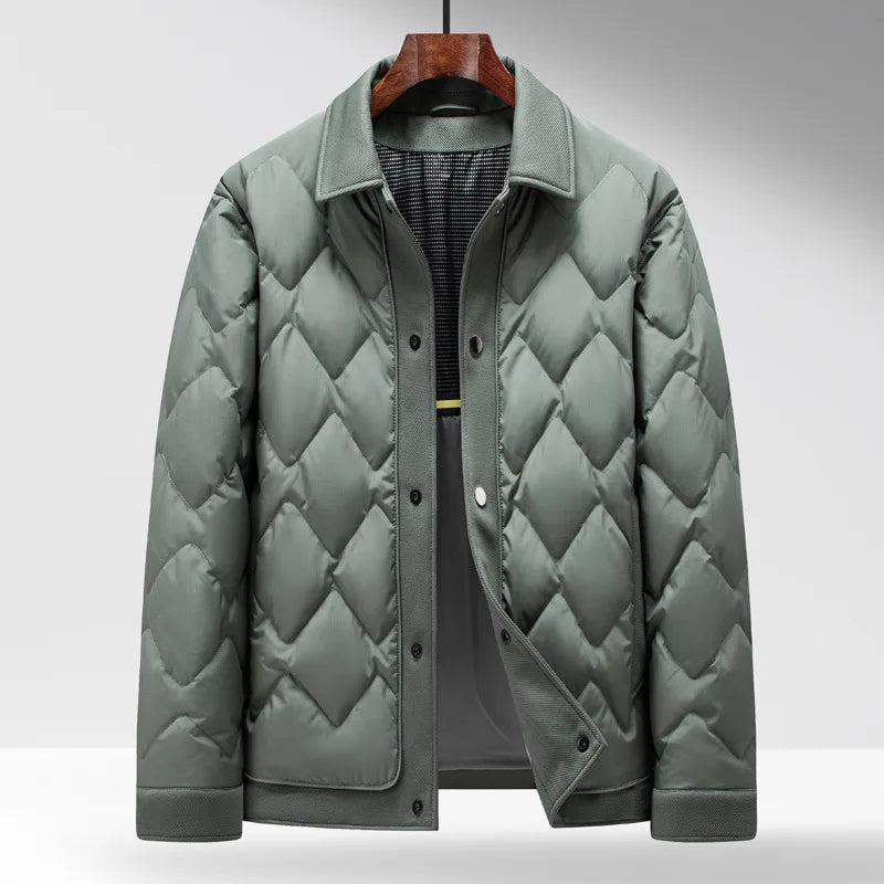 Dominic | Men's Quilted Winter Jacket - Color:Light Green;Size:S