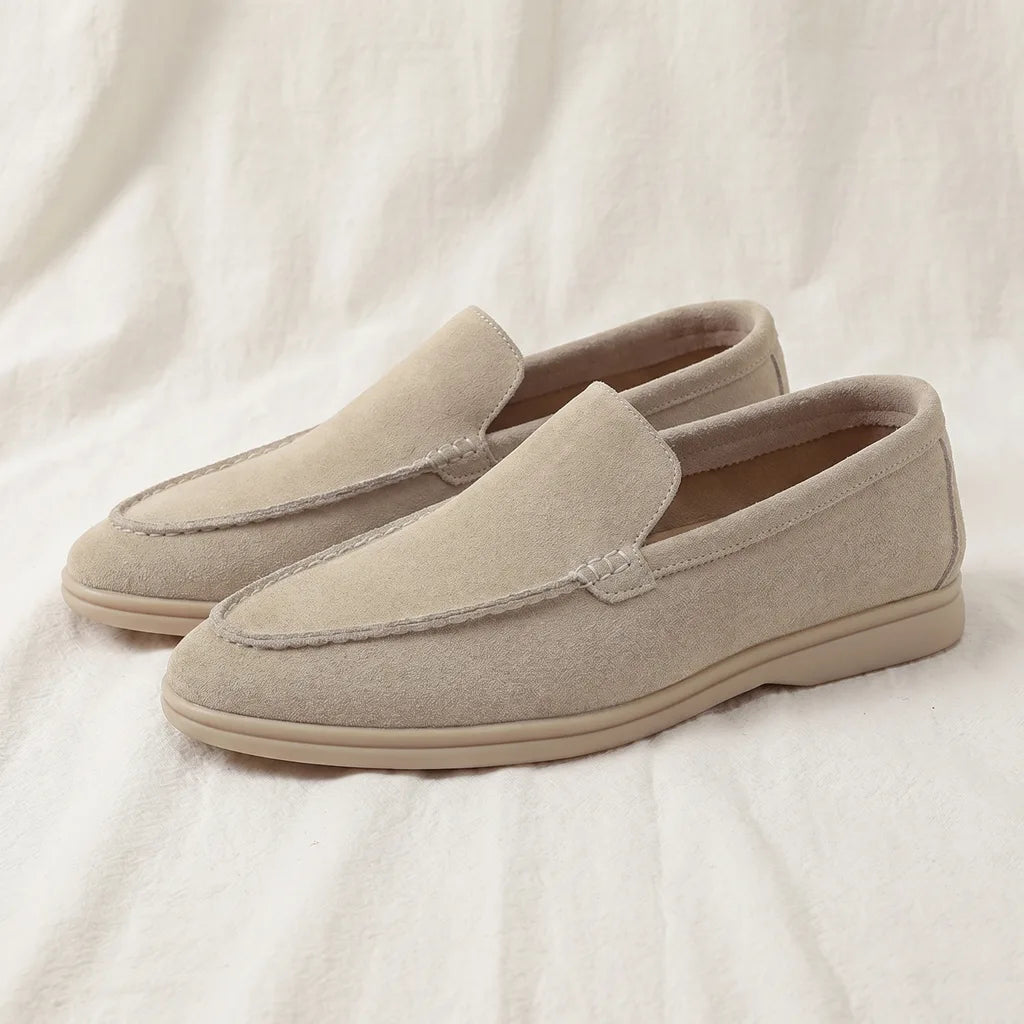 Donnie Suede Loafers - Color:Beige;Size:40