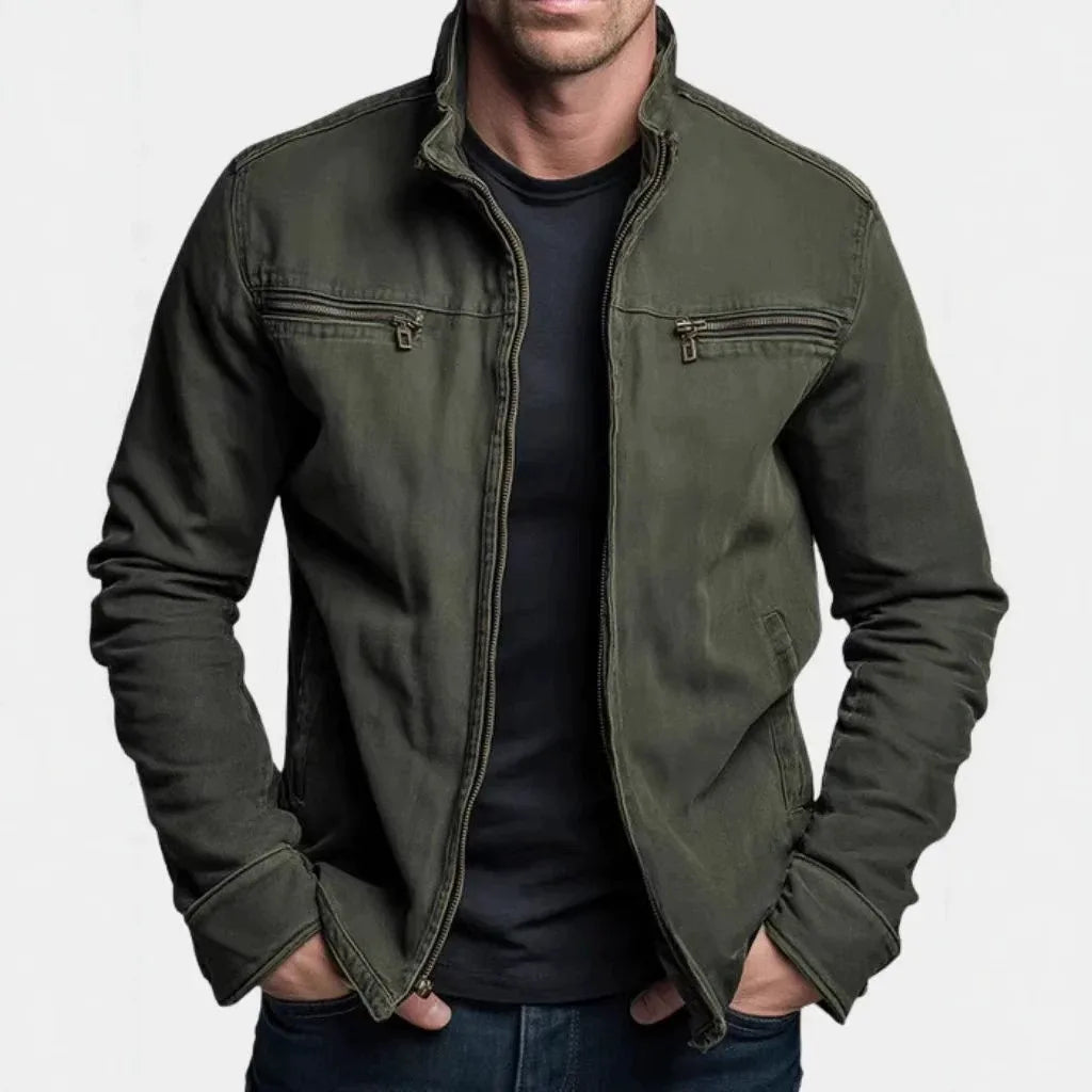 Men's Green Draper | Men's Vintage Washed Cotton Jacket