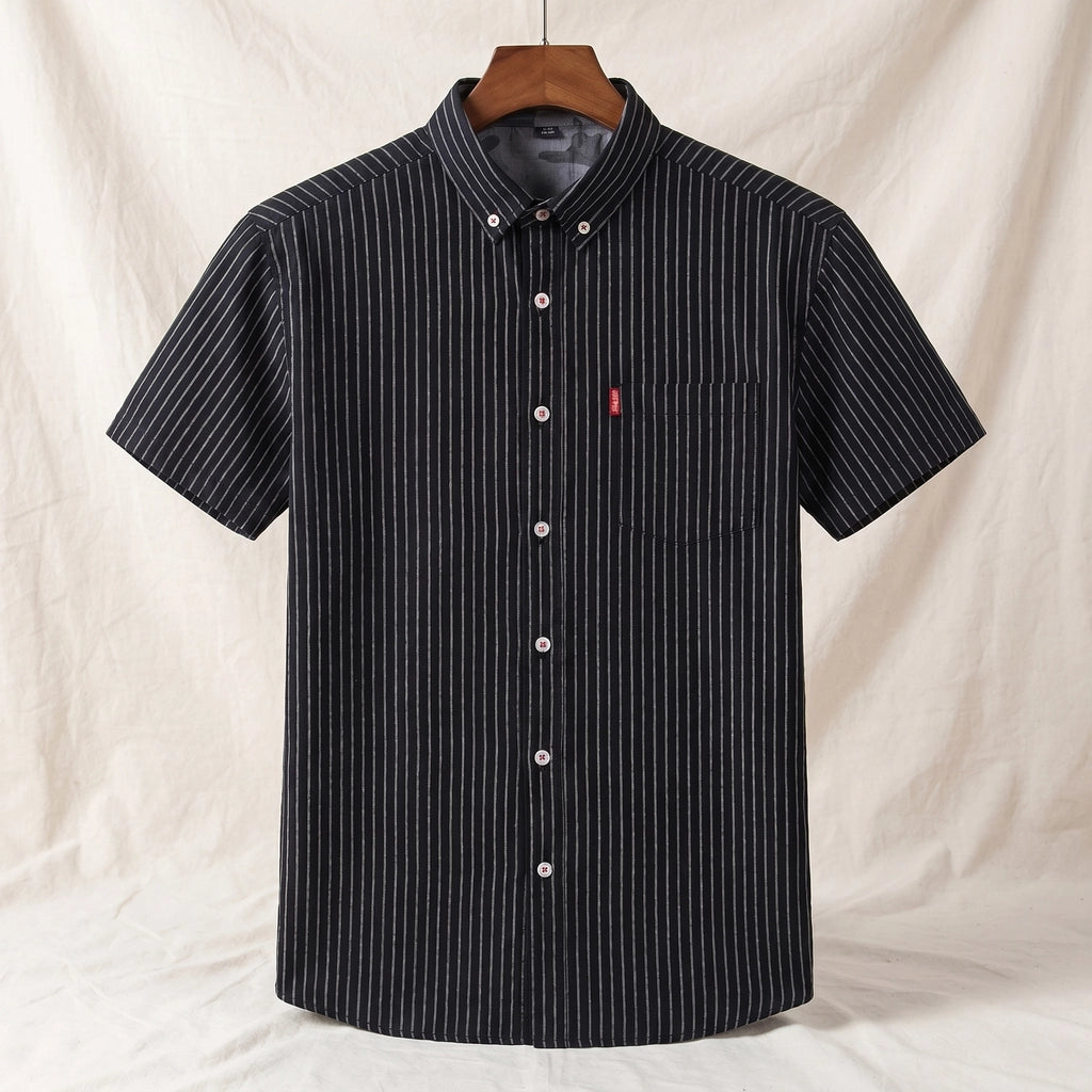 Easton Striped Shirt - Color:Black;Size:S