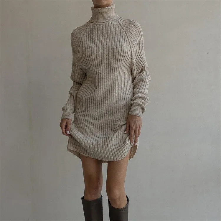 Edith | Women's Jumper Dress - Color:Beige;Size:XS