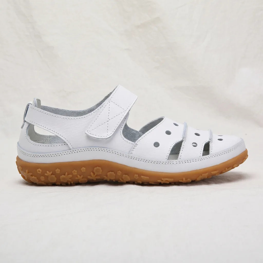 Women's White Quentin Leather Cutout Sandals