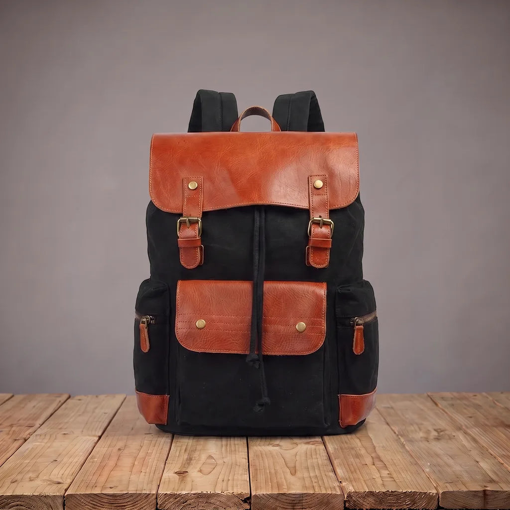 Ellery Canvas Backpack - Color:Black