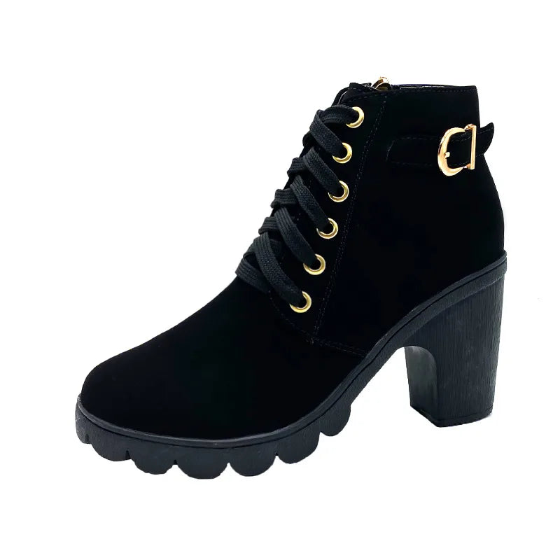 Emile | Women's Chunky-Heel Boots - Color:Black;Size:35