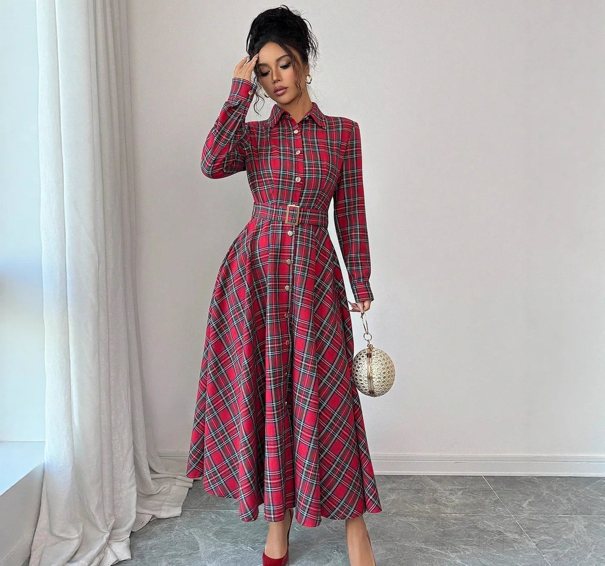 Men's Astrid Plaid Polo Dress
