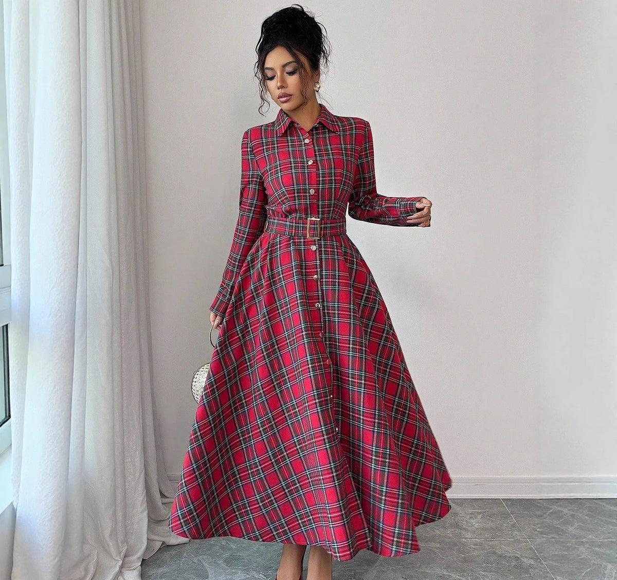 Men's Astrid Plaid Polo Dress