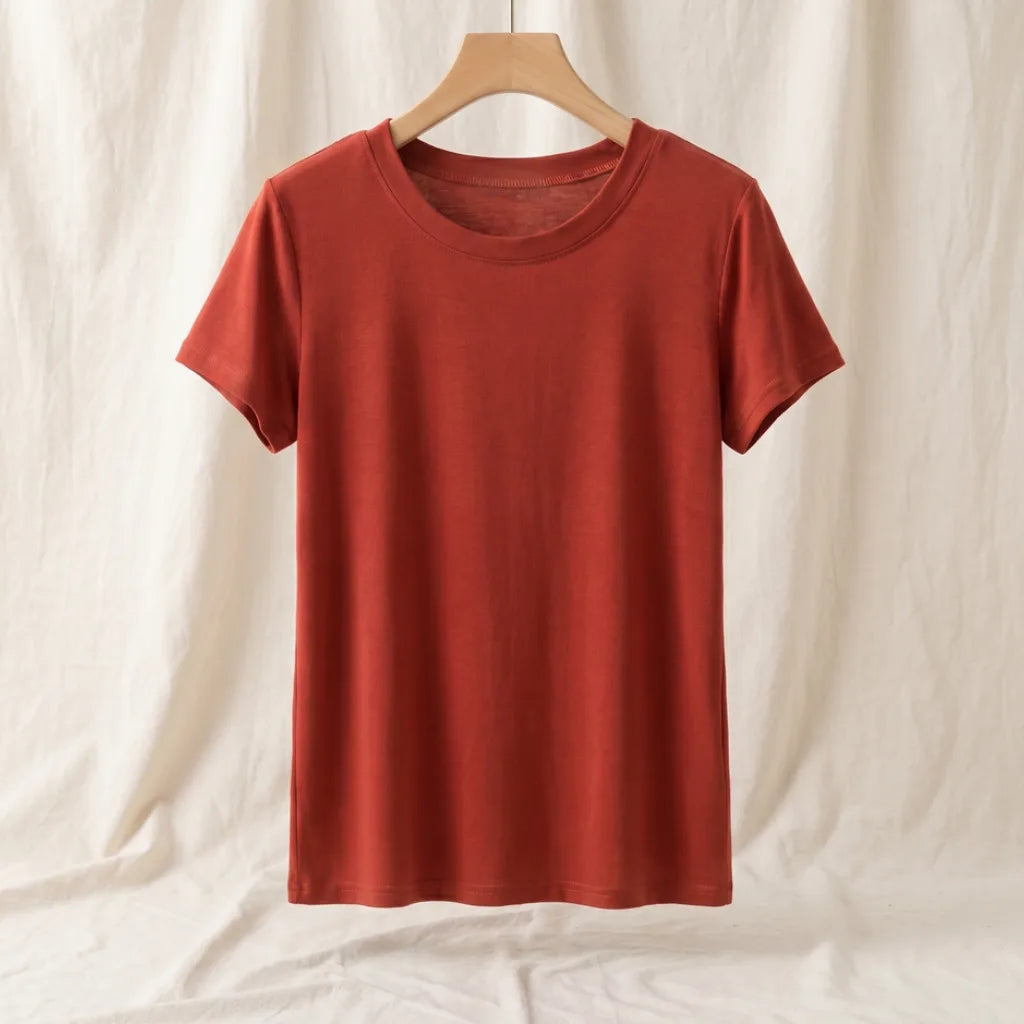 Eve Crewneck Shirt - Color:Red;Size:M