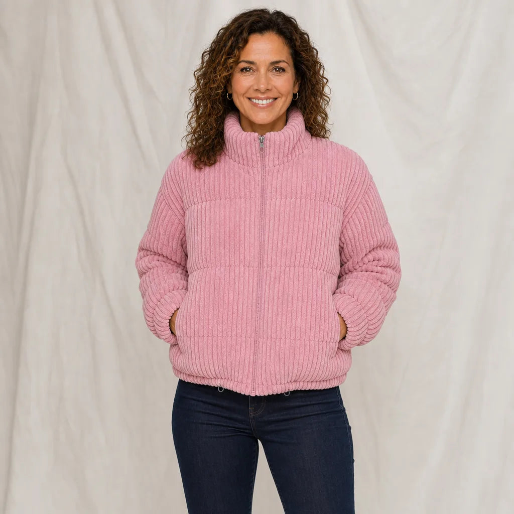 Women's Pink Oliver Corduroy Padded Jacket