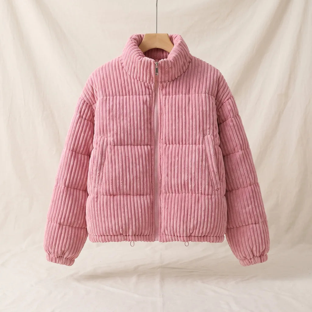 Women's Pink Oliver Corduroy Padded Jacket