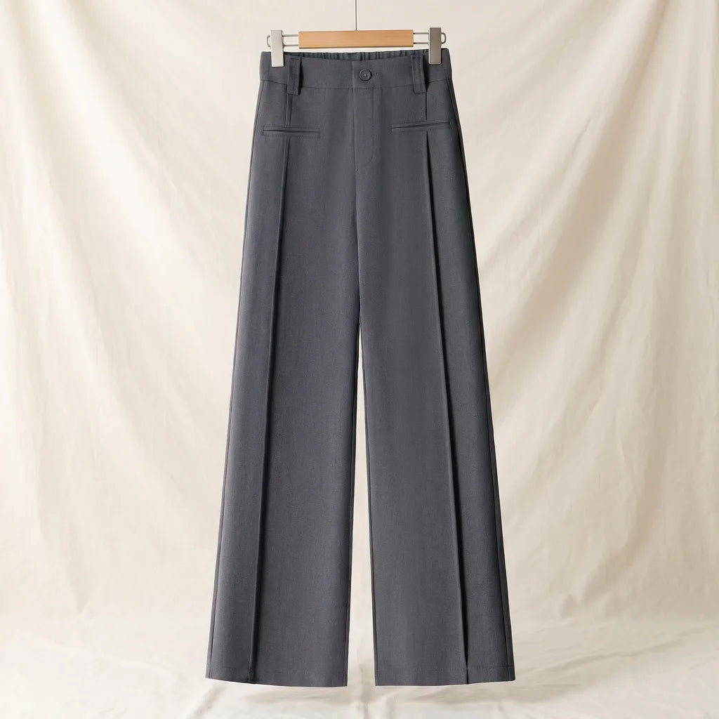 Felicia Straight Pants - Color:Gray;Size:26