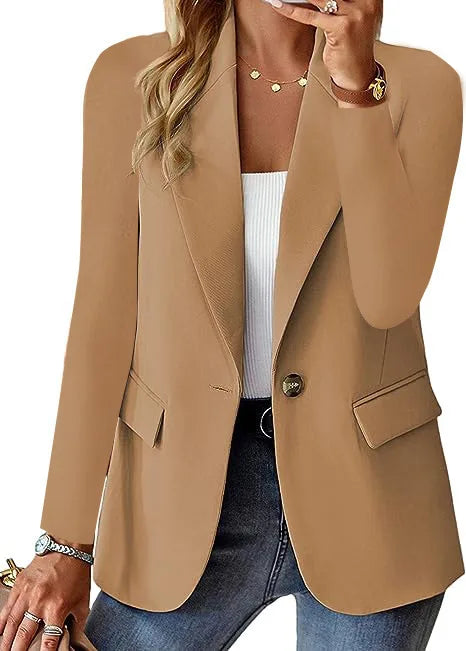 Forsythe V-Neck Blazer - Size:XS;Color:Camel