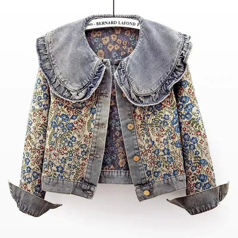 Francesca | Women's Couture Denim Jacket - Color:Floral;Size:XS