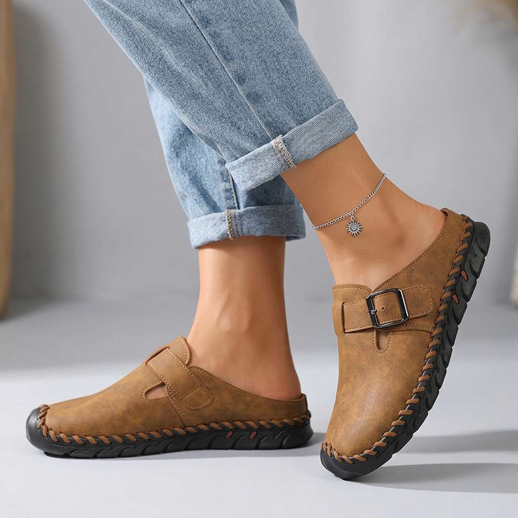 Jane | Womens Buckle Slip On Clogs