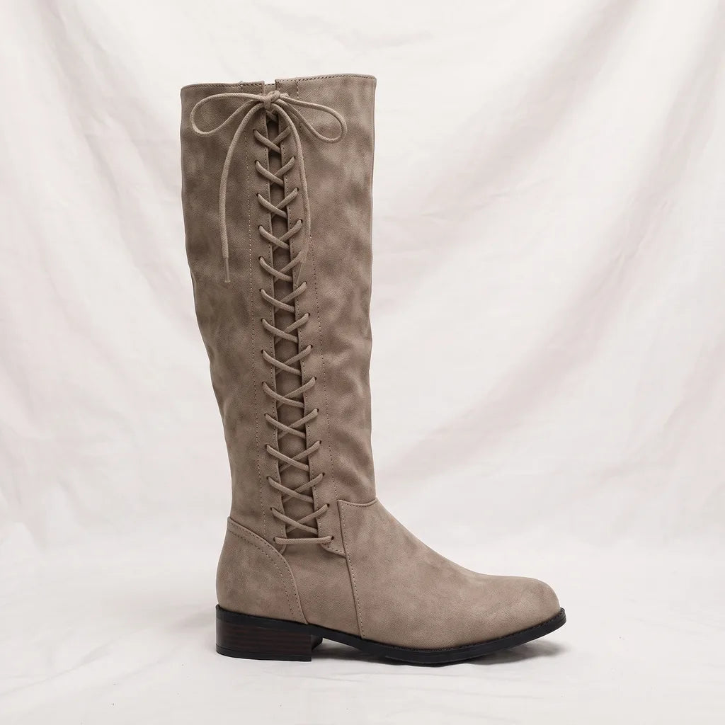 Freya | Knee High Boots - Color:Beige;Size:35
