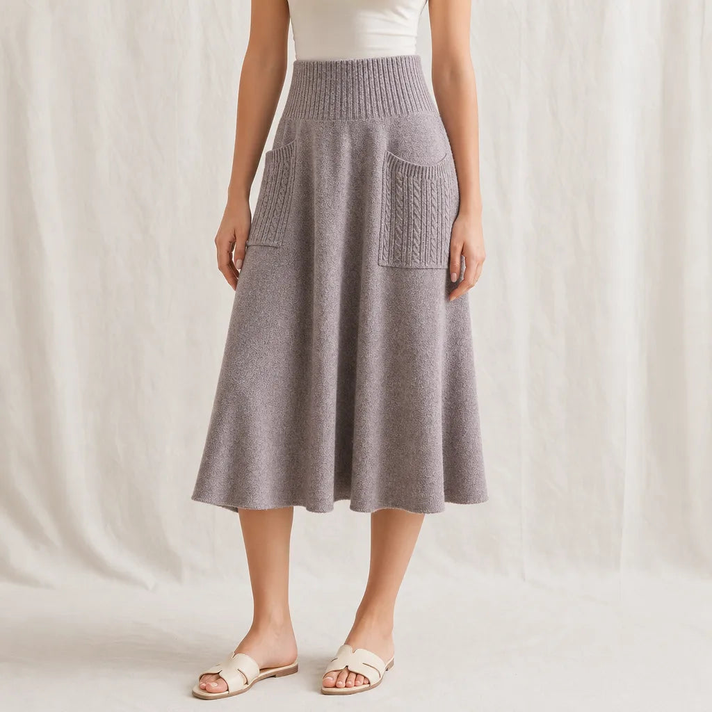 Women's Beige Guthrie Pocket Knit Skirt