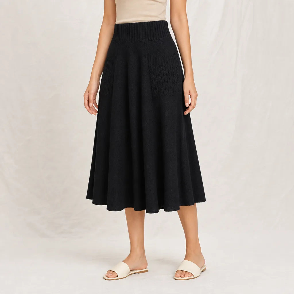 Women's Black Guthrie Pocket Knit Skirt