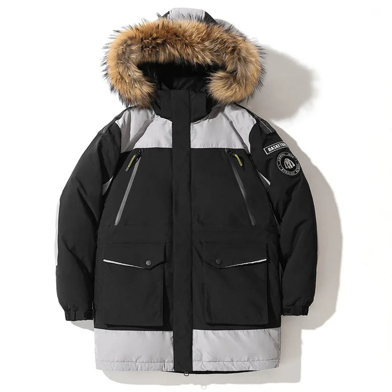 Geoffrey | Men's Hooded Winter Jacket - Black