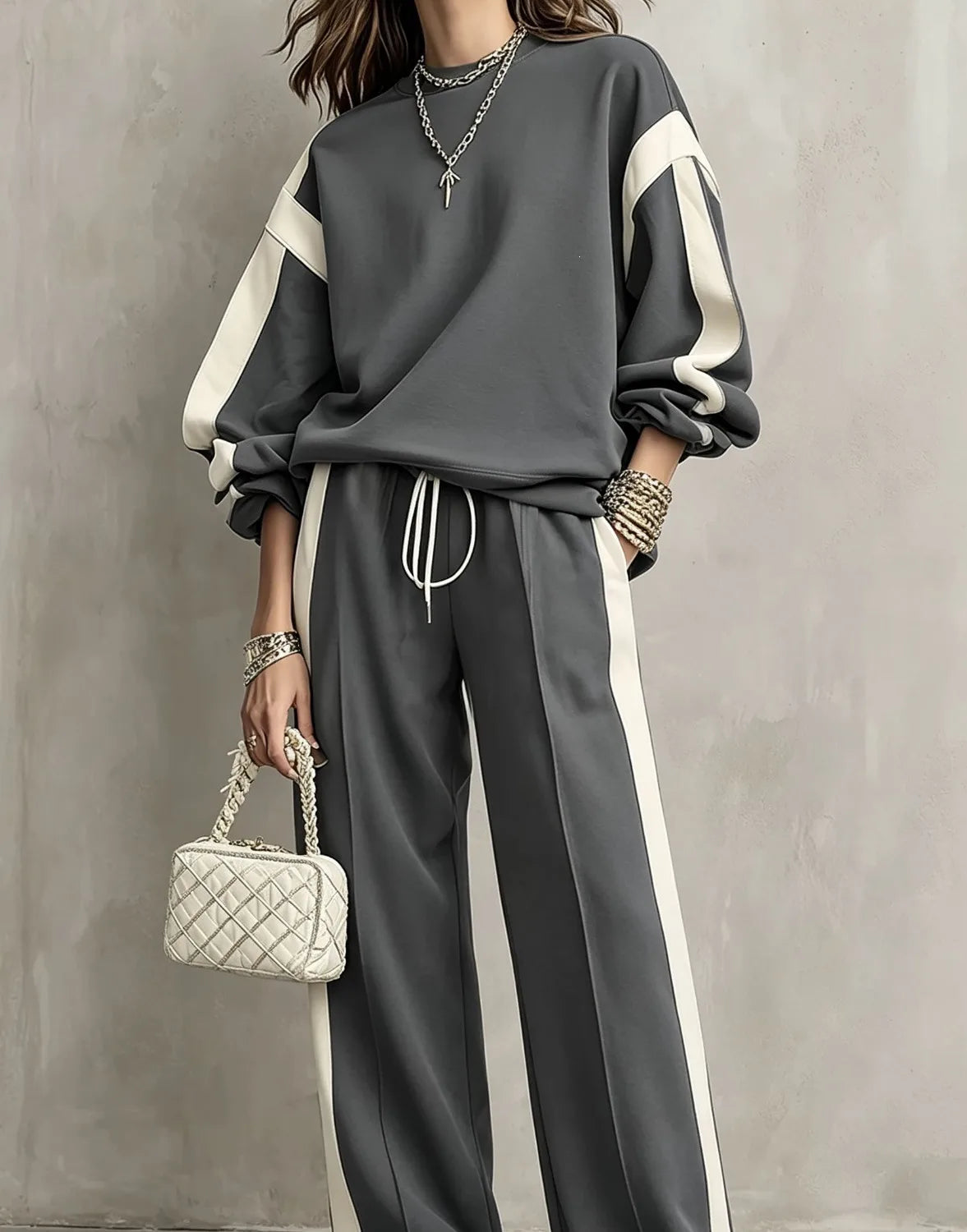 Hadley | Women's 2 Piece Tracksuit - Color:Grey;Size:XXS
